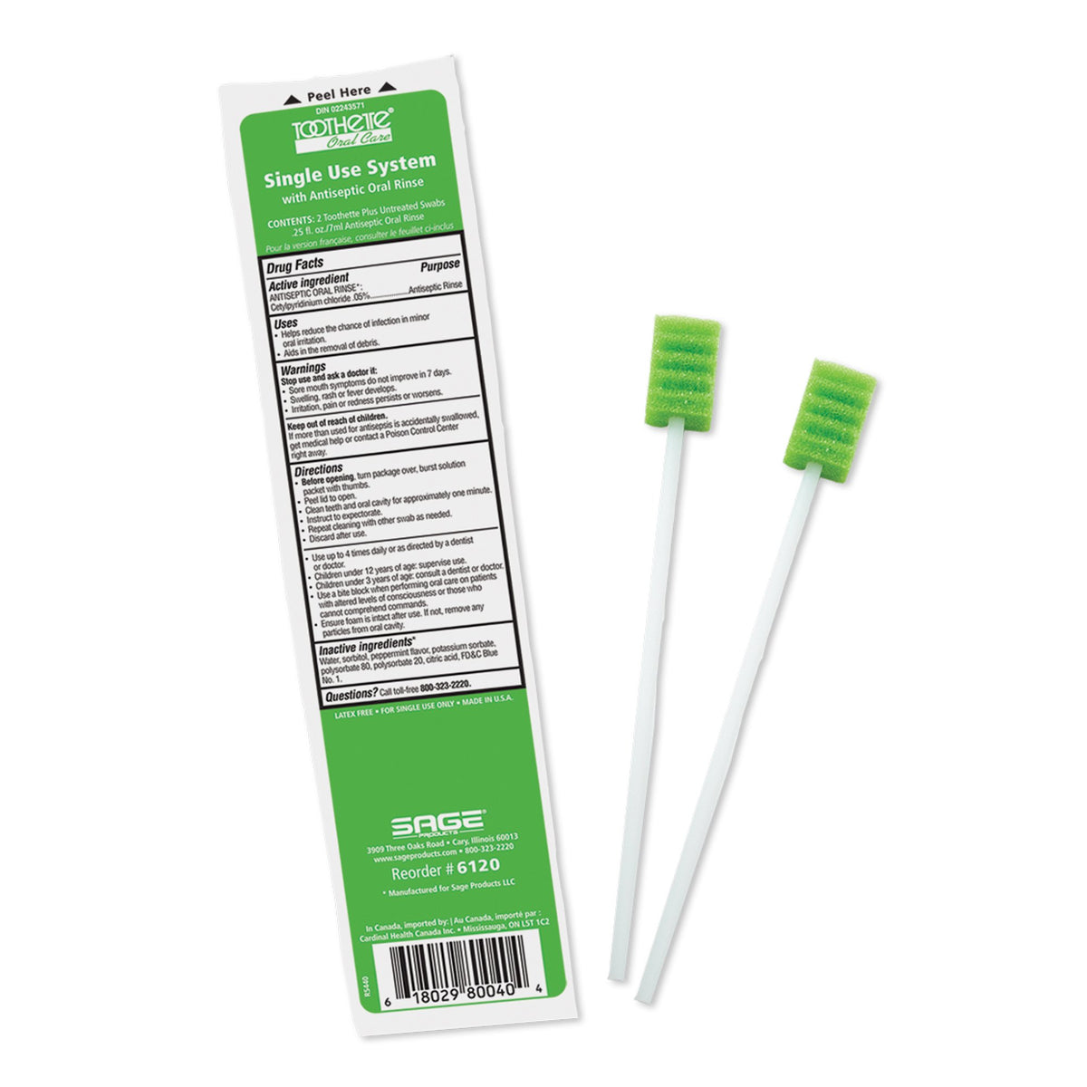 Toothette® Plus Swabs with Antiseptic Oral Rinse Step2Health