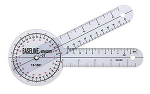 Baseline Plastic Goniometer - 360 Degree Head - 8 inch Arms, 25-pack