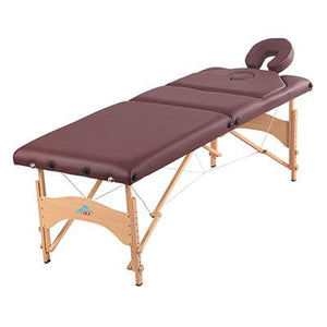 Massage table with adjustable back, 30" x 73", burgundy
