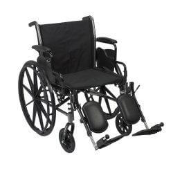 McKesson Lightweight Wheelchair with Flip Back, Padded, Removable Arm, Composite Mag Wheel, 20 in. Seat, Swing-Away Elevat...