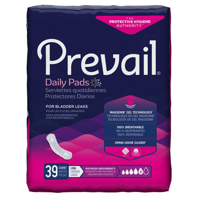 Prevail(R) Daily Pads Maximum Bladder Control Pad, 13-Inch Length