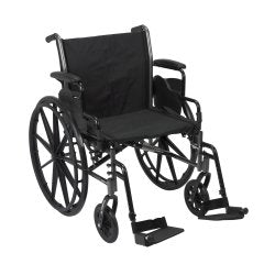 McKesson Lightweight Wheelchair with Flip Back, Padded, Removable Arm, Composite Mag Wheel, 20 in. Seat, Swing-Away Footre...