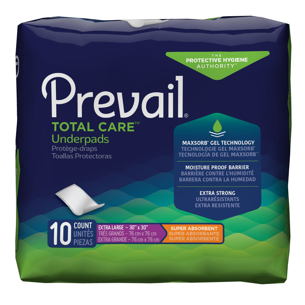 Prevail(R) Total Care(TM) Super Absorbent Polymer Underpad, 30 x 30 Inch