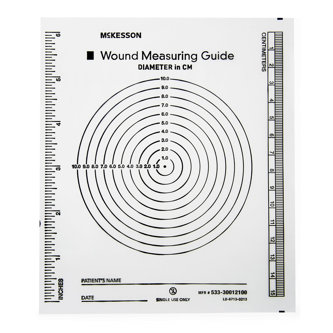 McKesson Nonsterile Plastic Wound Measuring Guide, 5 x 7 Inch