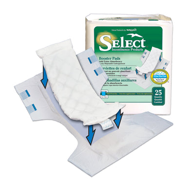 Select(R) Added Absorbency Incontinence Booster Pad, 4?? x 12 Inch