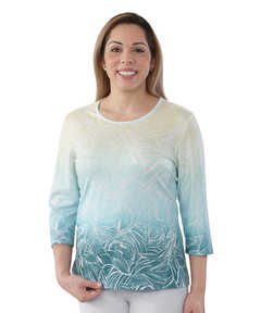 Conventional Leaf-Print Top For Women