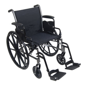McKesson Standard Wheelchair with Flip Back, Padded, Removable Arm, Composite Mag Wheel, 18 in. Seat, Swing-Away Footrest,...