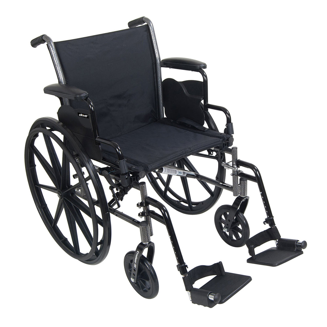 McKesson Standard Wheelchair with Flip Back, Padded, Removable Arm, Composite Mag Wheel, 18 in. Seat, Swing-Away Footrest,...