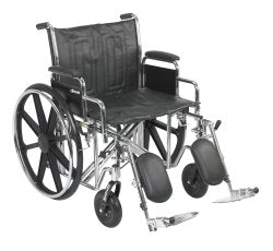 McKesson Heavy-Duty Wheelchair with Padded, Removable Arm, Composite Mag Wheel, 22 in. Seat, Swing-Away Elevating Footrest...