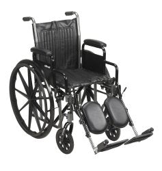 McKesson Standard Wheelchair with Padded, Removable Arm, Composite Mag Wheel, 16 in. Seat, Swing-Away Elevating Footrest, ...