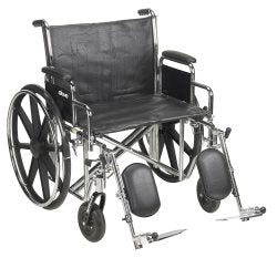 McKesson Heavy-Duty Wheelchair with Padded, Removable Arm, Composite Mag Wheel, 24 in. Seat, Swing-Away Elevating Footrest...