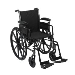 McKesson Lightweight Wheelchair with Flip Back, Padded, Removable Arm, Composite Mag Wheel, 16 in. Seat, Swing-Away Footre...