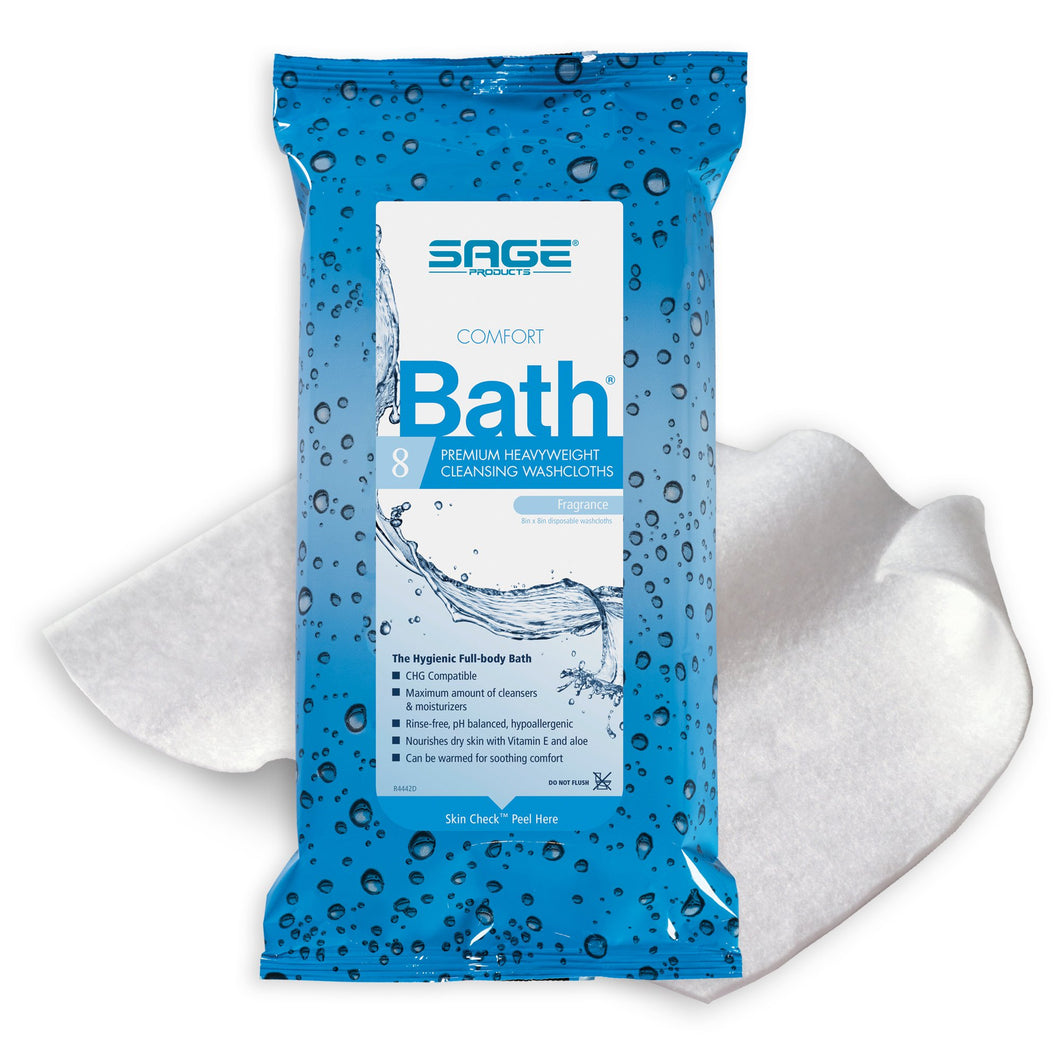Comfort Bath(R) Cleansing Washcloths, Heavyweight, Soft Pack