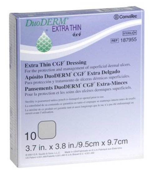 ConvaTec DuoDERM(R) Sterile Extra-Thin Hydrocolloid Dressing, 4 x 4 Inch, Sand