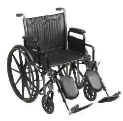 McKesson Standard Wheelchair with Padded, Removable Arm, Composite Mag Wheel, 20 in. Seat, Swing-Away Elevating Footrest, ...