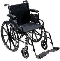 drive(TM) Cruiser III Lightweight Wheelchair with Flip Back, Padded, Removable Arm, Composite Mag Wheel, 20 in. Seat, Elev...