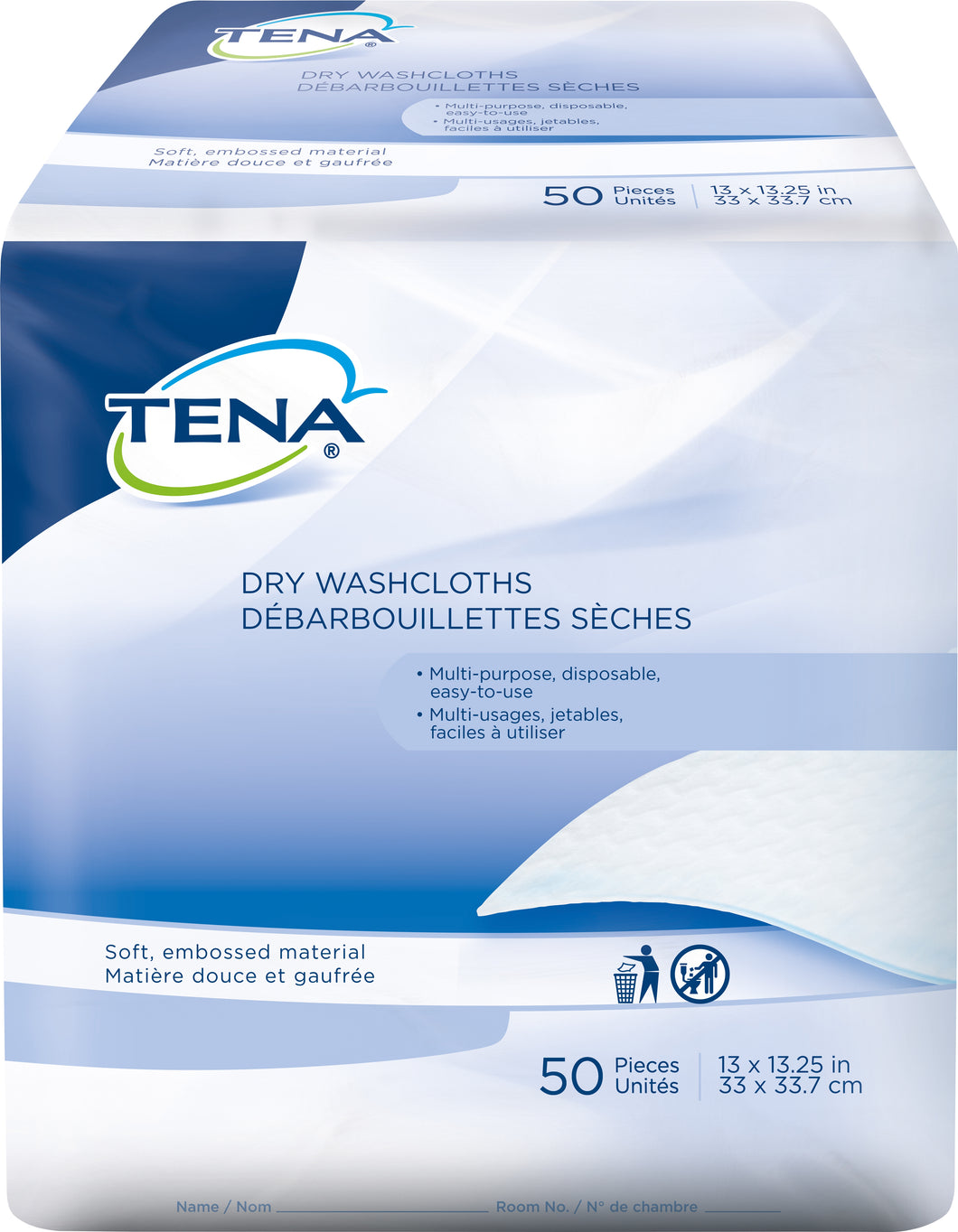 Tena(R) Disposable Washcloth, 13 x 131/2 Inch