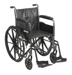 McKesson Standard Wheelchair with Padded Arm, Composite Mag Wheel, 18 in. Seat, Swing-Away Footrest, 300 lbs