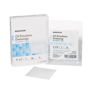 McKesson Sterile Petrolatum/Mineral Oil Emulsion Impregnated Dressing, 3 x 3 Inch, White
